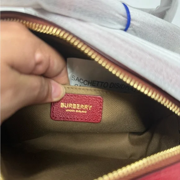 Burberry Red and Gold Accent Bag - Picture 3 of 4